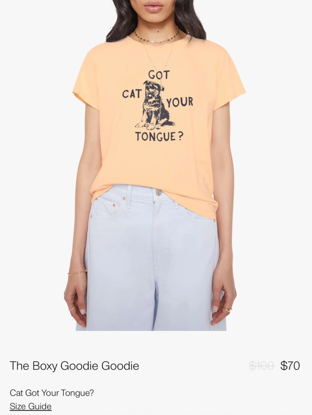 Mother XS cat got your tongue tee *small stain
